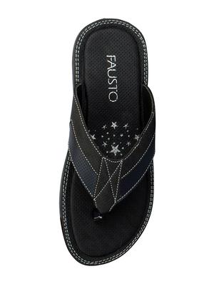 black leatherette toe separator slippers - 14453464 - Standard Image - 3