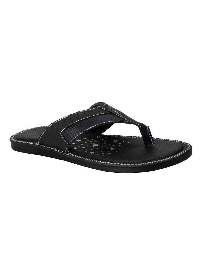 black leatherette toe separator slippers - 14453464 - Zoom Image - 1