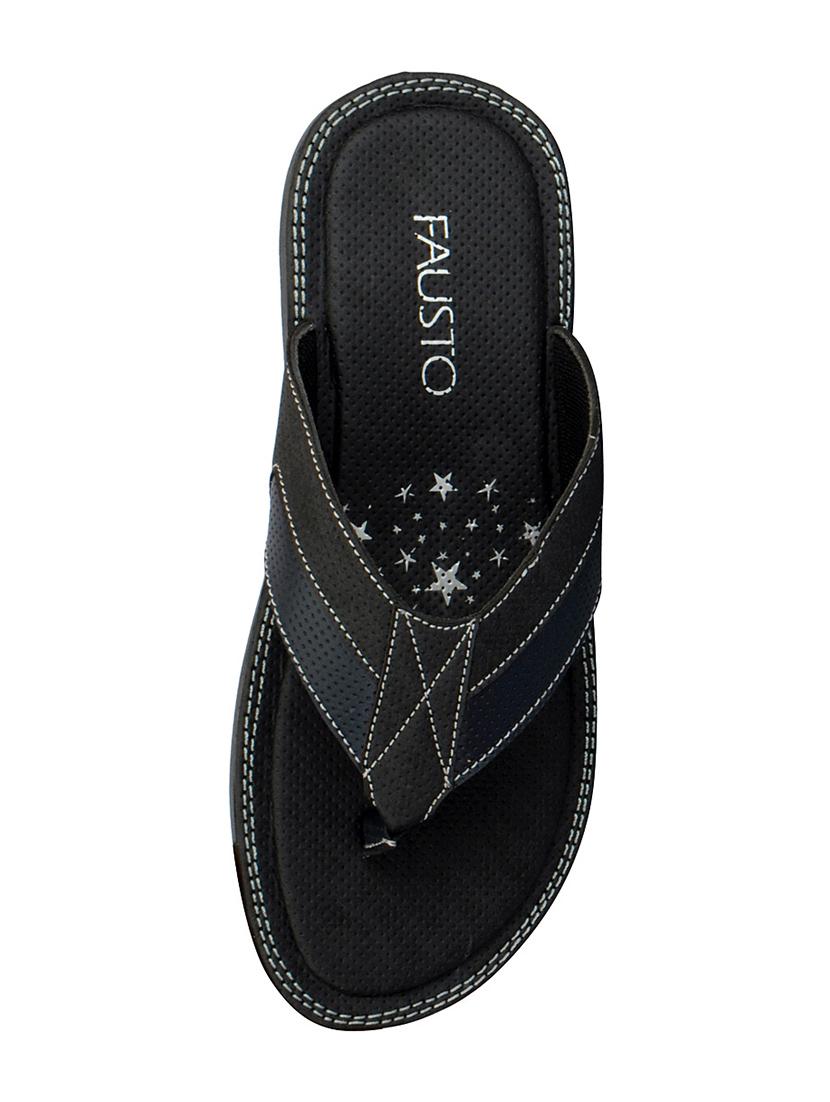 black leatherette toe separator slippers - 14453464 - Zoom Image - 3