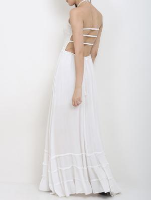 white cotton backless dress - 14453603 - Standard Image - 3