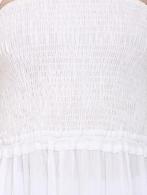 white cotton backless dress - 14453603 - Standard Image - 4