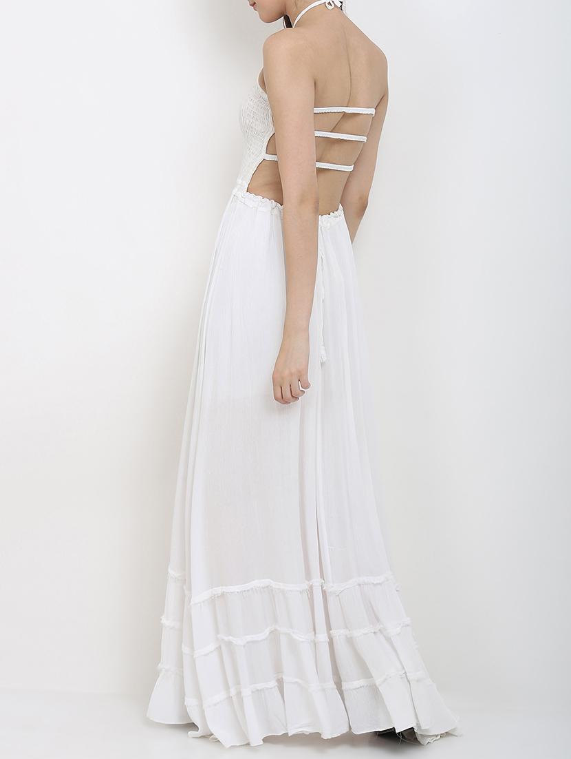 white cotton backless dress - 14453603 - Zoom Image - 3
