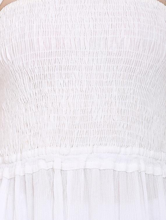 white cotton backless dress - 14453603 - Zoom Image - 4