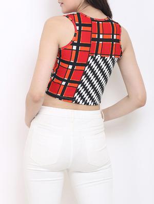 red checkered crop top - 14453719 - Standard Image - 3