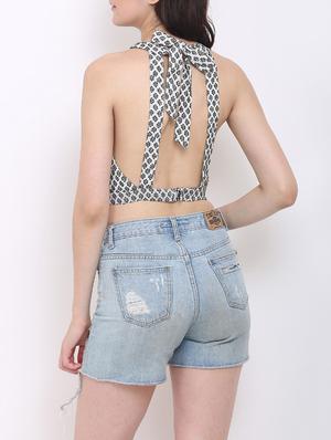 cream cotton open back & tie top - 14453767 - Standard Image - 3