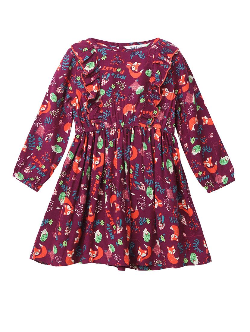 frill trim fox print dress - 14454263 - Zoom Image - 1