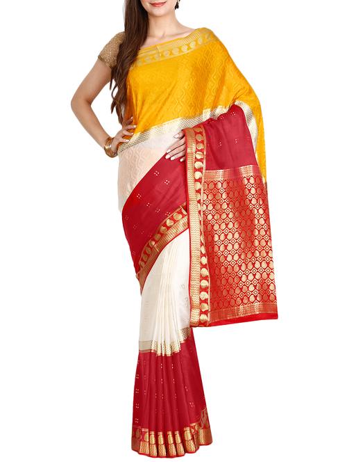 The Chennai Silks red mysore silk saree with blouse - 14454371 - Standard Image - 1