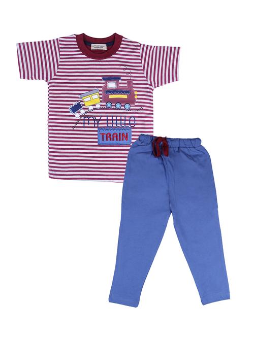 maroon cotton pyjama set - 14454977 - Very Small Image - 1