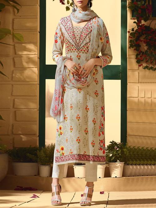 grey cotton salwar suit semistitched - 14455032 - Very Small Image - 1