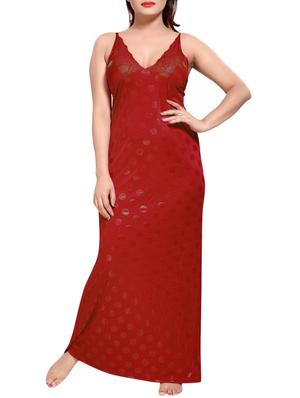 red colored robe & nighty set - 14455177 - Standard Image - 3