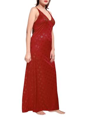 red colored robe & nighty set - 14455177 - Standard Image - 4