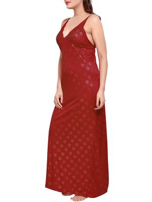 red colored robe & nighty set - 14455177 - Standard Image - 5