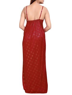red colored robe & nighty set - 14455177 - Standard Image - 6