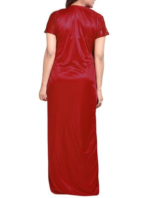 red colored robe & nighty set - 14455177 - Standard Image - 9