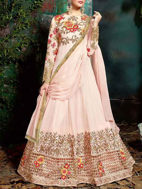 pink flatred suit semi-stitched suit - 14455299 - Very Small Image - 1