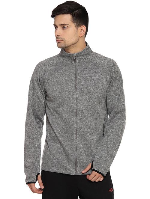 grey solid casual jacket - 14455566 - Standard Image - 1