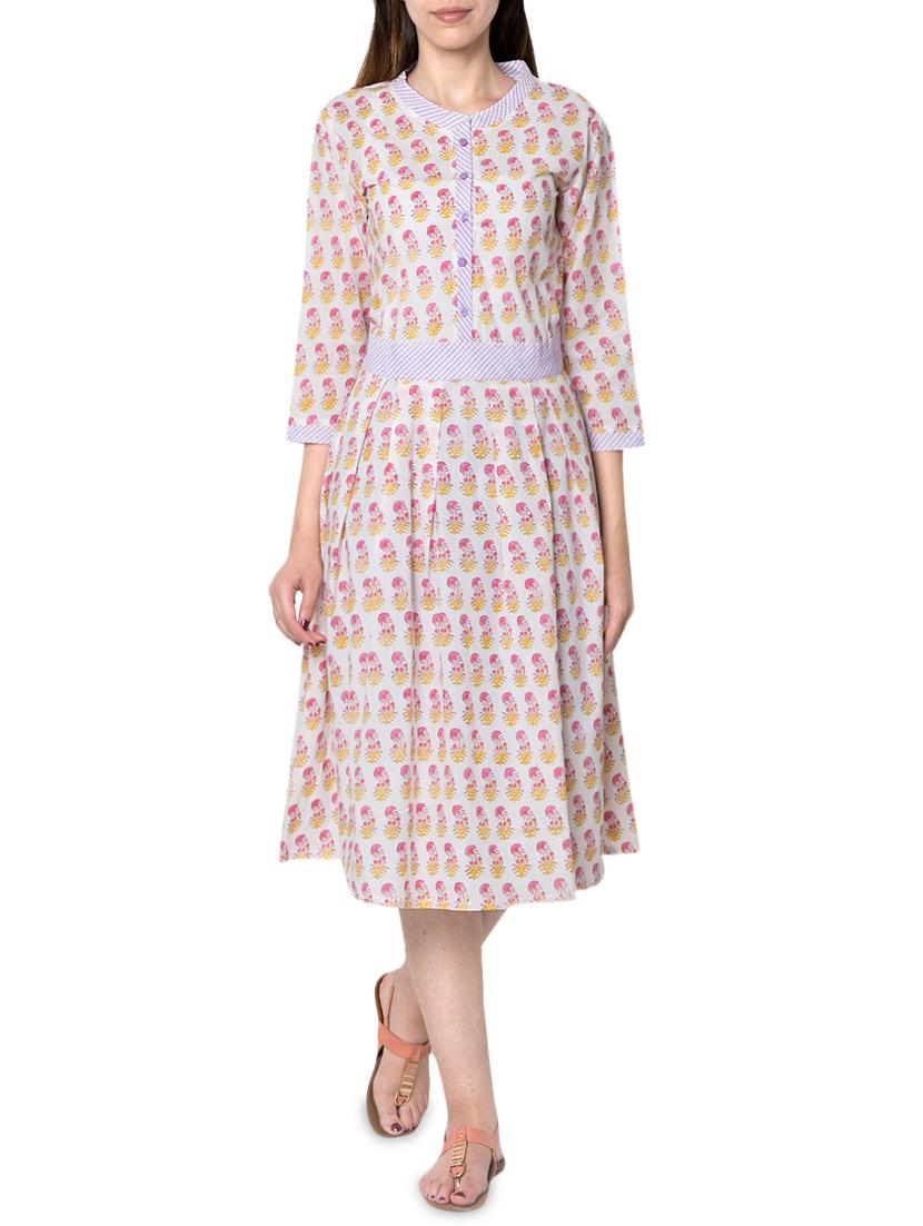 white cotton a line dress - 14455790 - Zoom Image - 1