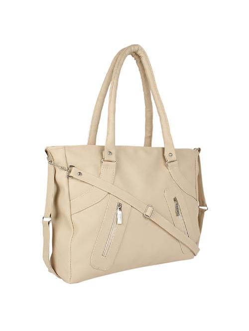 cream leatherette regular handbag - 14455903 - Very Small Image - 1