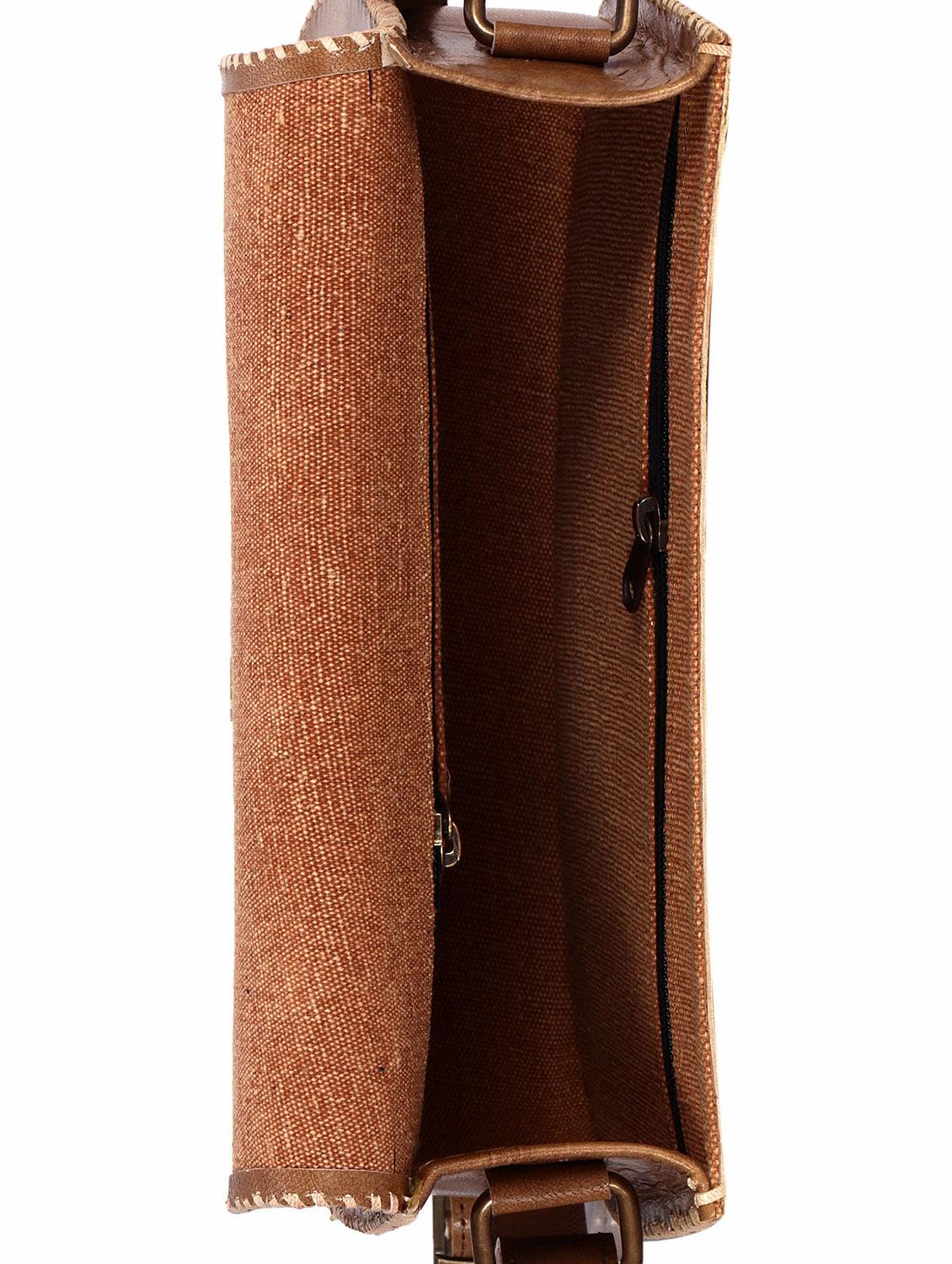 brown leather regular sling bag - 14456295 - Zoom Image - 3