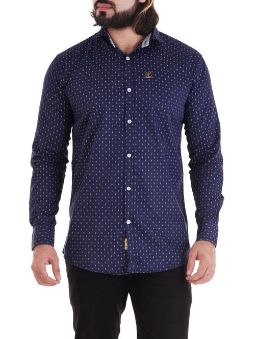 blue cotton casual shirt - 14456307 - Very Small Image - 1