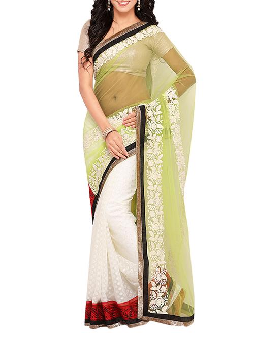 multi colored net embroidered saree - 14456426 - Very Small Image - 1
