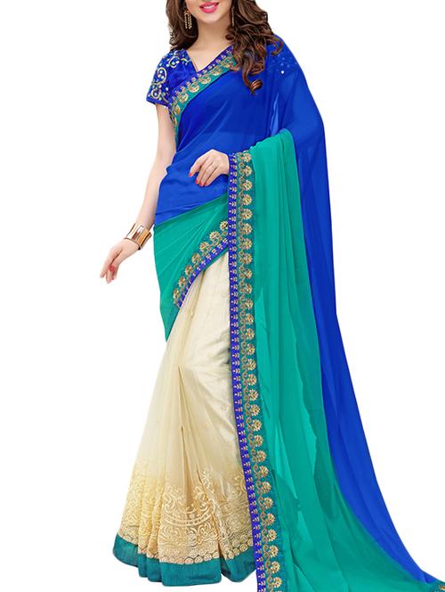 multi colored half and half saree - 14456481 - Very Small Image - 1