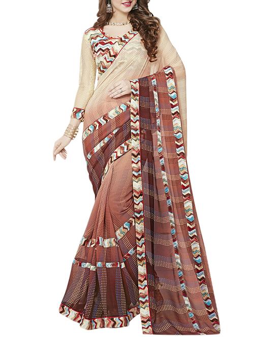 multi colored printed saree - 14456502 - Very Small Image - 1