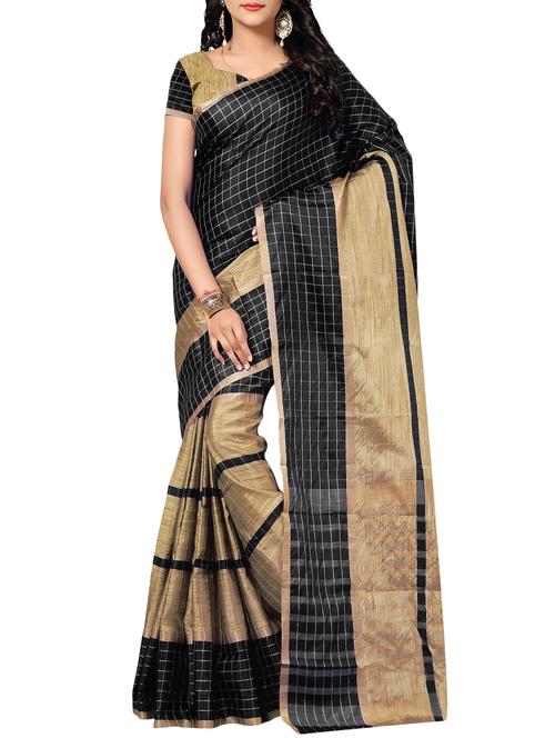 black woven saree - 14456672 - Very Small Image - 1