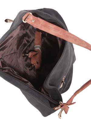 black leatherette hobo handbag - 14456724 - Standard Image - 3