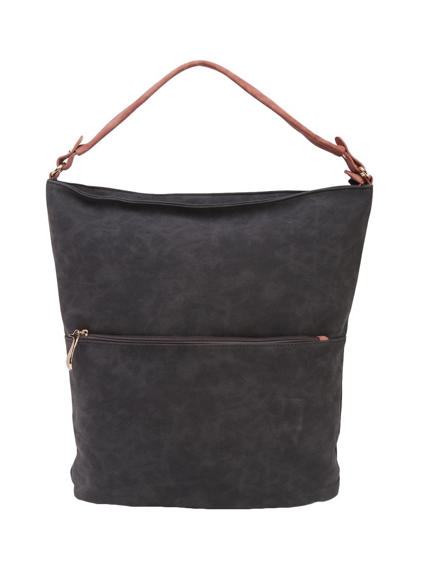 black leatherette hobo handbag - 14456724 - Zoom Image - 1