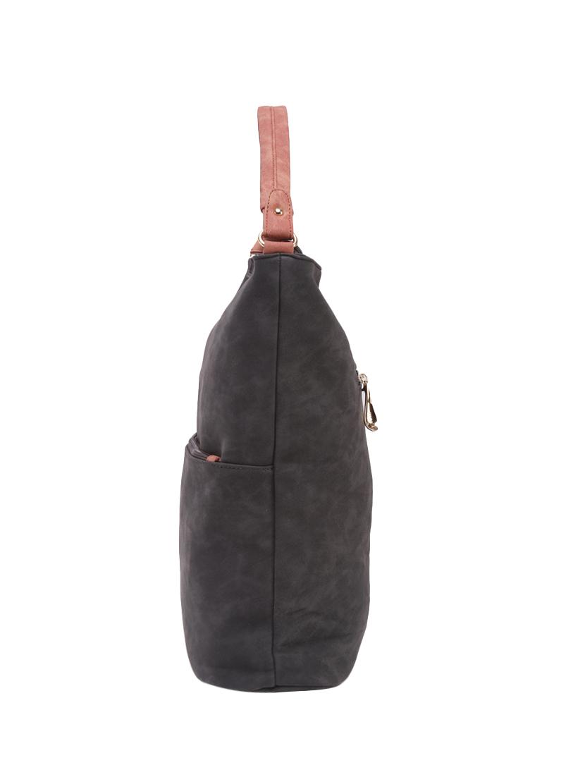 black leatherette hobo handbag - 14456724 - Zoom Image - 4