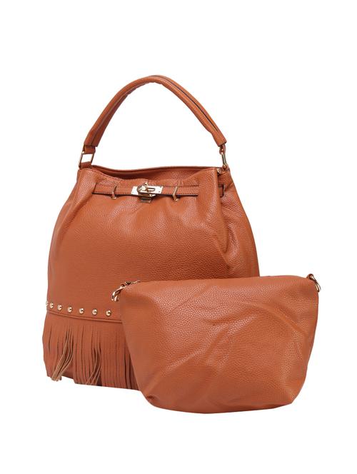 brown leatherette handbag - 14456725 - Standard Image - 1