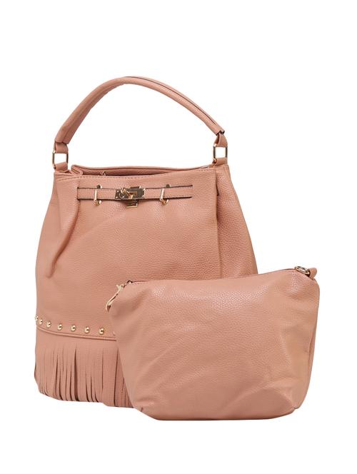 pink leatherette hobo handbag - 14456729 - Standard Image - 1