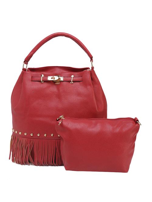 red leatherette hobo handbag - 14456731 - Standard Image - 1