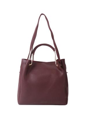 maroon leatherette regular handbag - 14456744 - Standard Image - 3