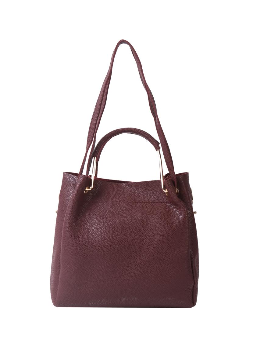 maroon leatherette regular handbag - 14456744 - Zoom Image - 3