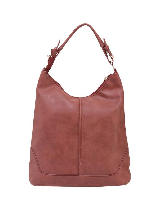 maroon leatherette hobo handbag - 14456746 - Standard Image - 1