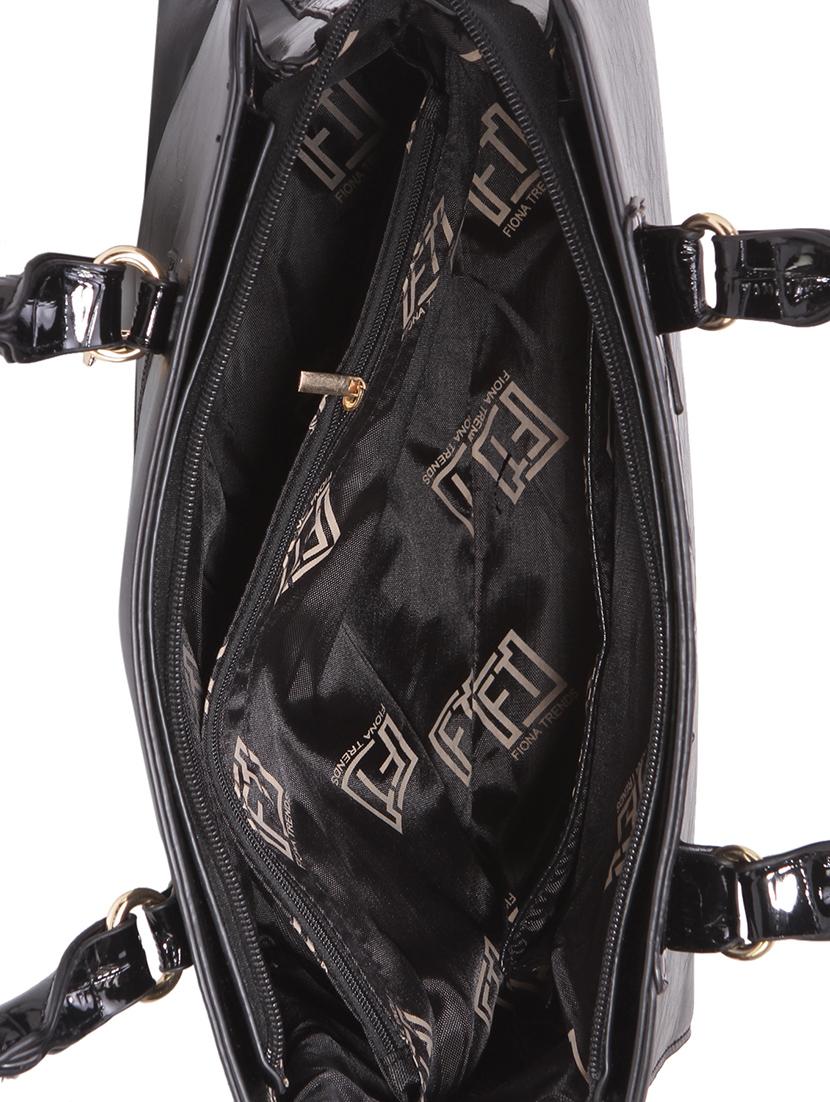 black leatherette handbag - 14456750 - Zoom Image - 3