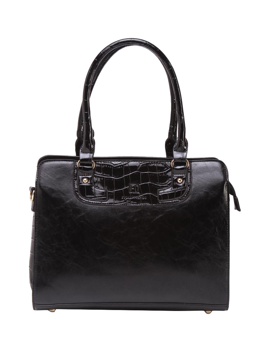 black leatherette handbag - 14456750 - Zoom Image - 5