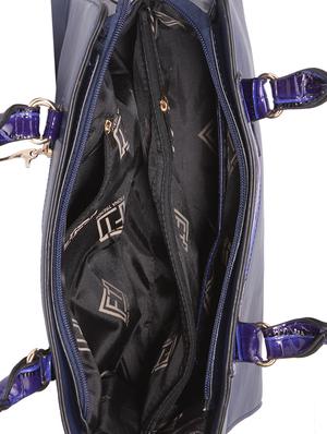 blue leatherette handbag - 14456752 - Standard Image - 3