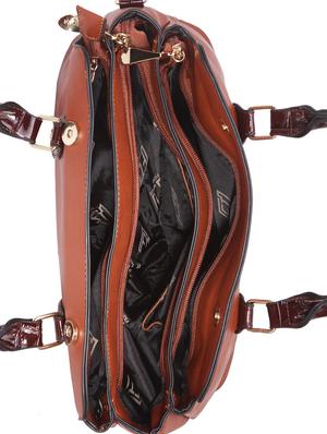 brown leatherette handbag - 14456754 - Standard Image - 3