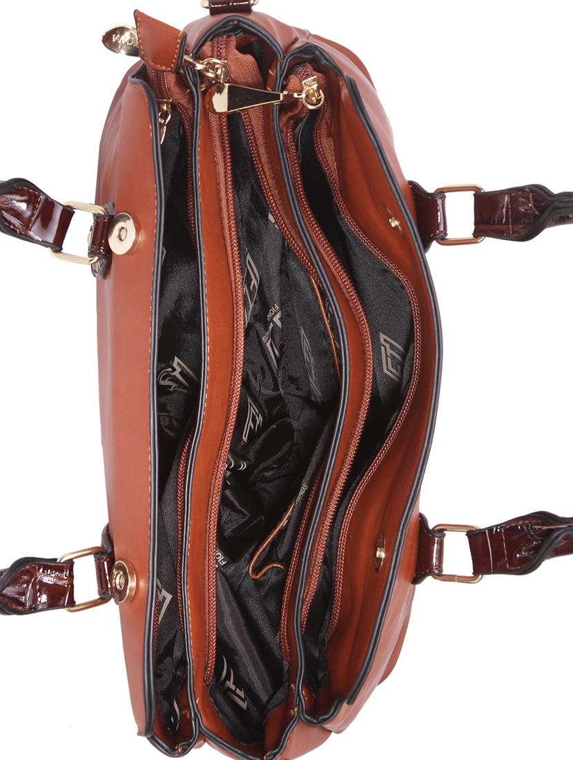 brown leatherette handbag - 14456754 - Zoom Image - 3