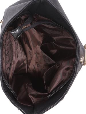 black leatherette hobo handbag - 14456757 - Standard Image - 3