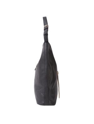 black leatherette hobo handbag - 14456757 - Standard Image - 4