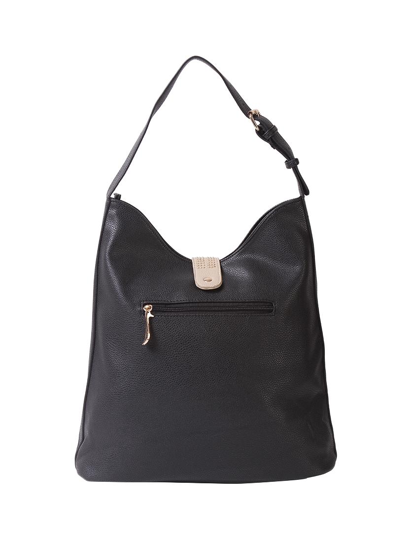 black leatherette hobo handbag - 14456757 - Zoom Image - 2