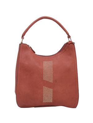 brown leatherette hobo handbag - 14456769 - Standard Image - 2