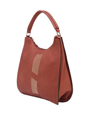 brown leatherette hobo handbag - 14456769 - Standard Image - 3