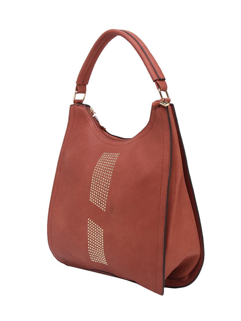 brown leatherette hobo handbag - 14456769 - Zoom Image - 3