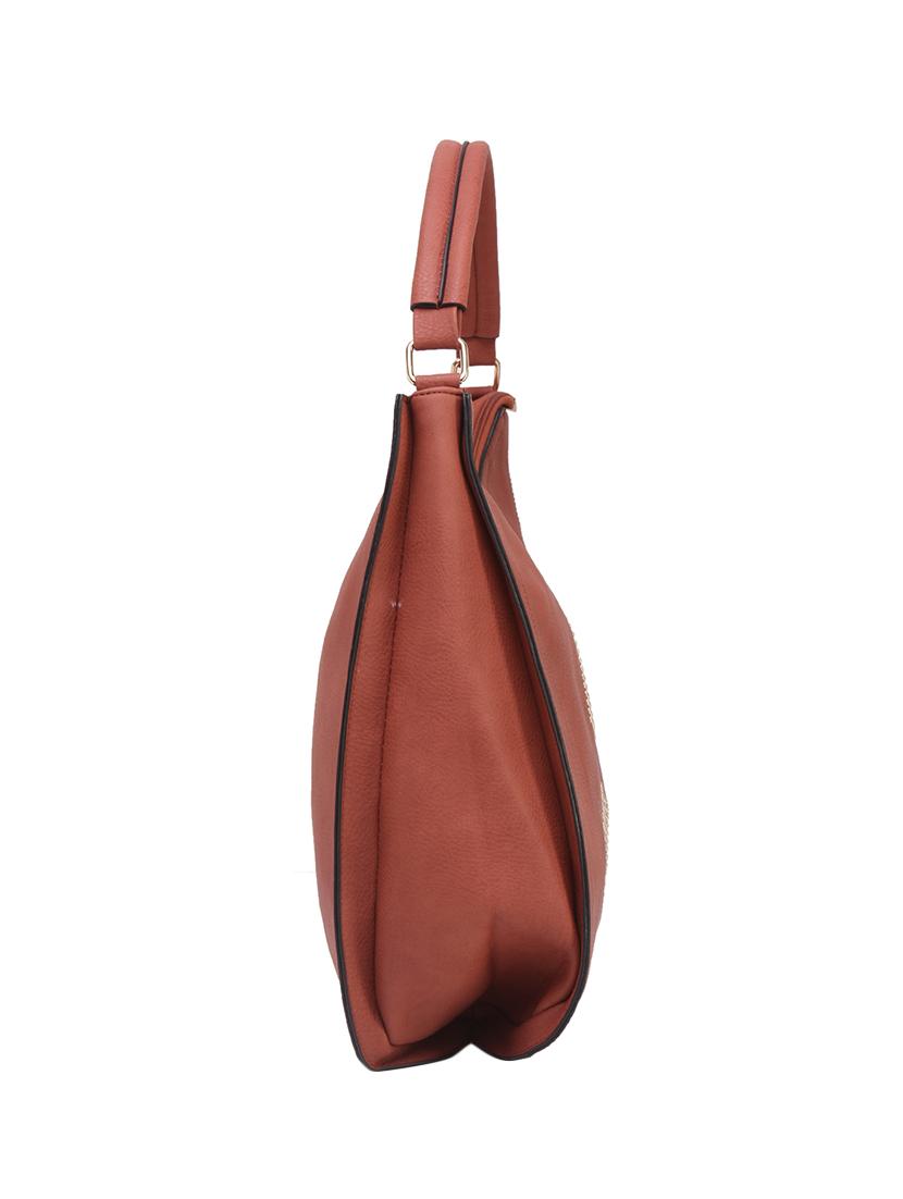 brown leatherette hobo handbag - 14456769 - Zoom Image - 5