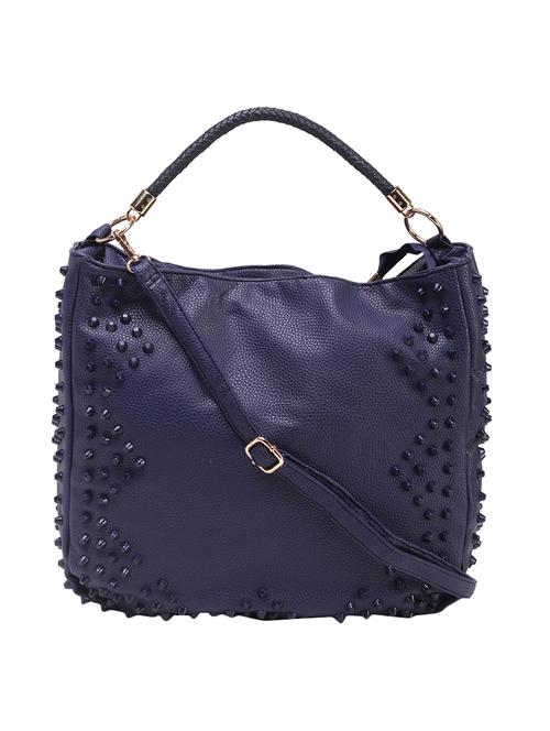 blue leatherette regular handbag - 14456777 - Very Small Image - 1
